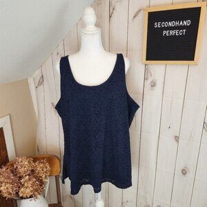 Lane Bryant Blue Lace Tank Top